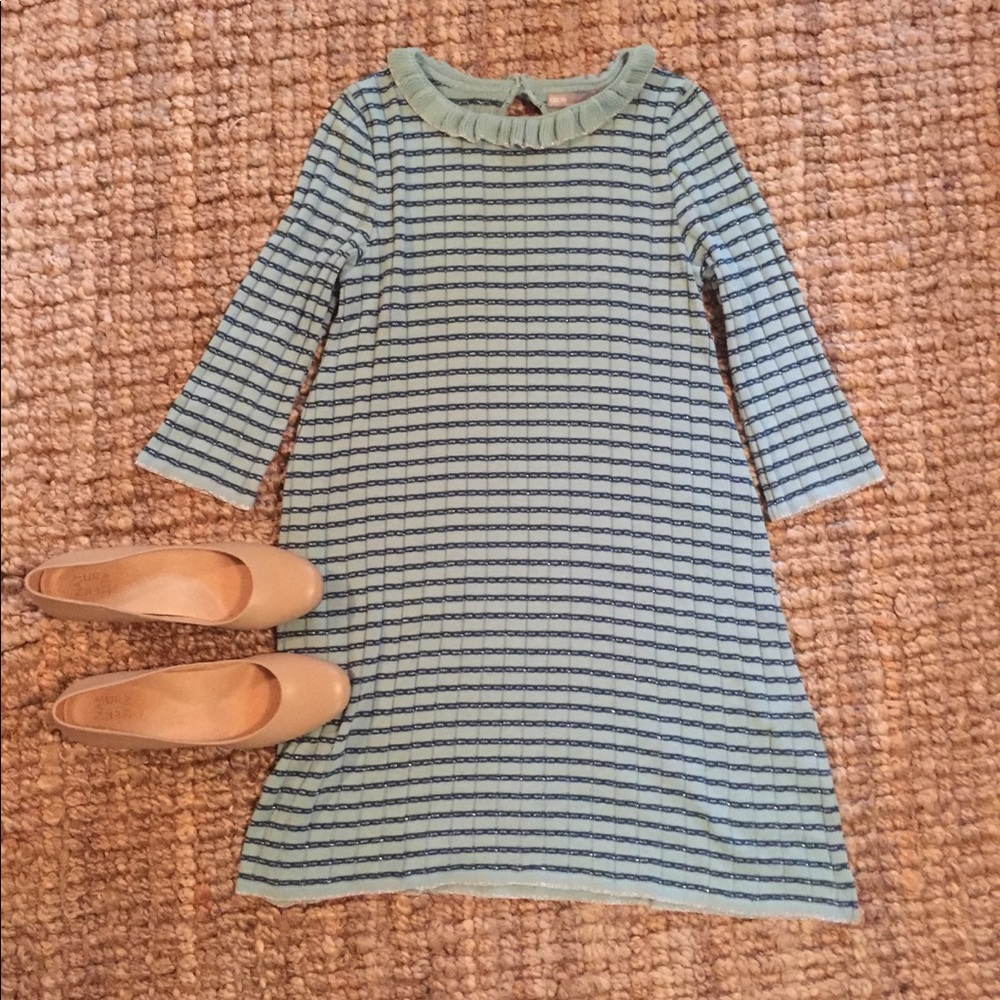 ASOS ribbed metallic striped shift dress